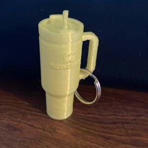 3D printed Stanley cup keychains.